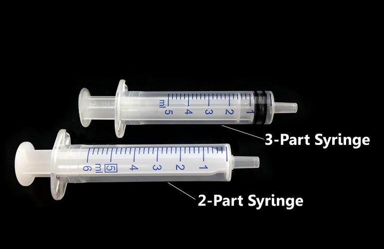 Difference between two-part and three-part syringes